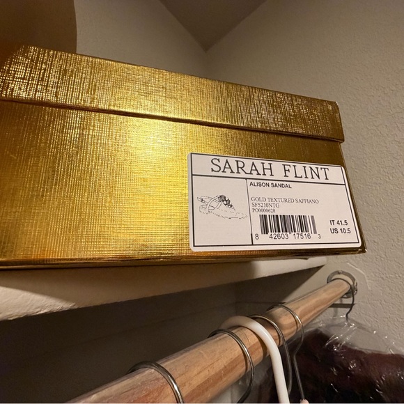 Sarah Flint Gold Textured Saffiano Sandals (IT 41.5) - Picture 9 of 9